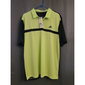 NWT Adidas XL Novelty Core Polo Shirt Aeroready Golf Pulse Lime Black NEW HE3164